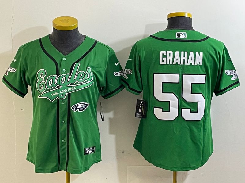 Women Philadelphia Eagles 55 Graham Green Joint Name 2025 Nike Vapor Limited NFL Jersey style 1